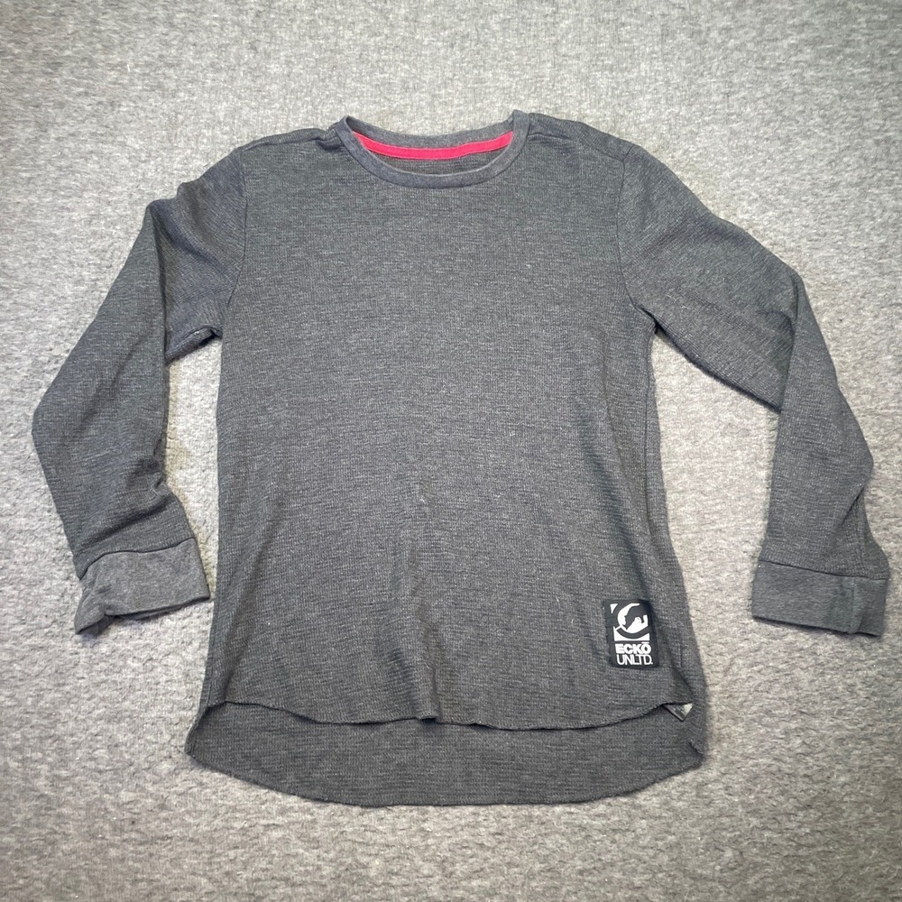 Ecko Unltd Shirt Womens Medium Long Sleeve Crew Neck Thermal Logo Warm